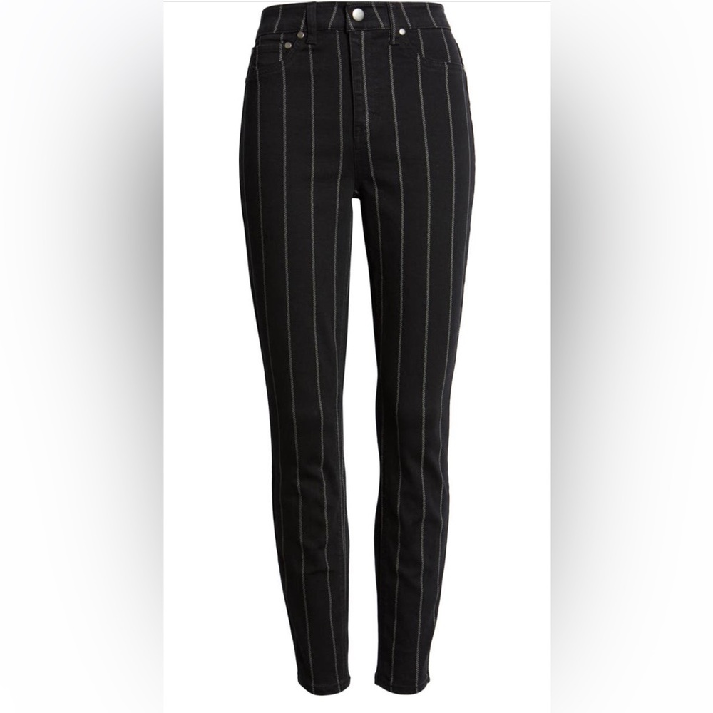 Striped skinny jeans, high rise, size 28